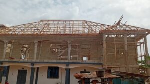 Masjid's roof in progress.